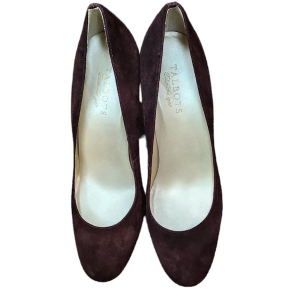 Talbots Brown Suede Heels Pump Women's Size 8.5B Like NEW - Picture 2 of 9